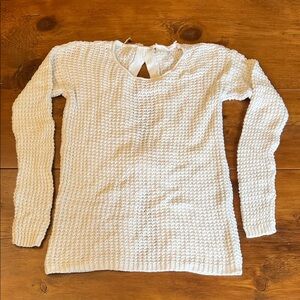 Aeropostale Open Back White Textured Women's Sweater
